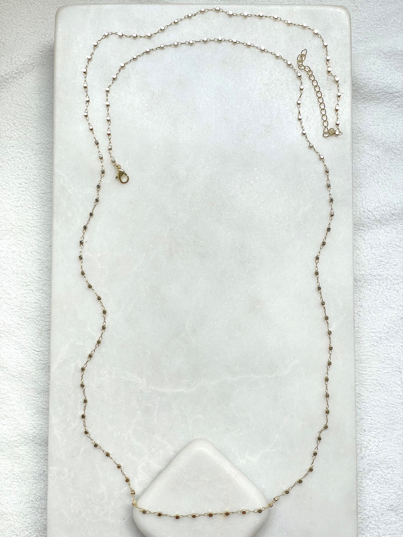 Altın Kaplama Küp Zincir Kolye 95 cm Gold