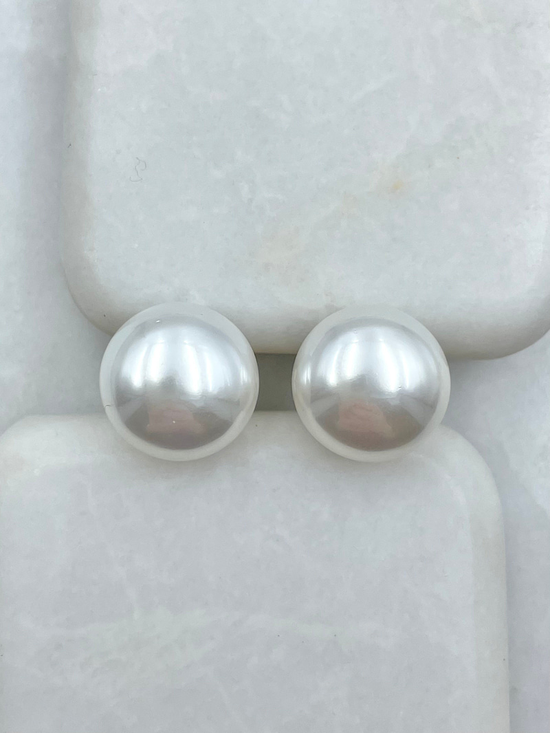 Özel Seri Mat İnci Küpe 1.5 cm Gümüş