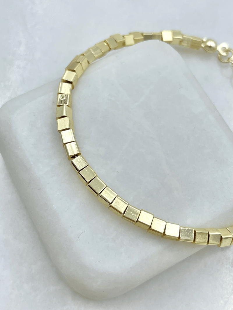 Küp Boncuk Bileklik Gold