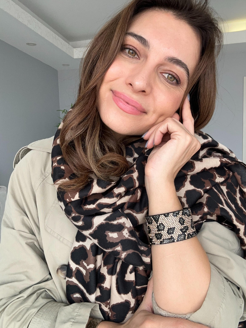 Leopar Desenli Vizon Şal
