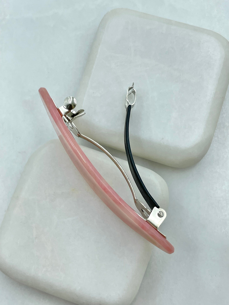 Oval Sedefli Otomatik Toka Toz Pembe