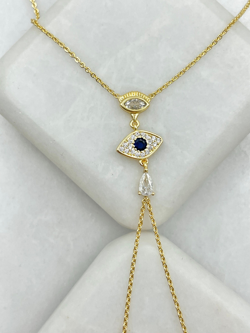 Kristal Taşlı Göz Model Şahmeran Gold