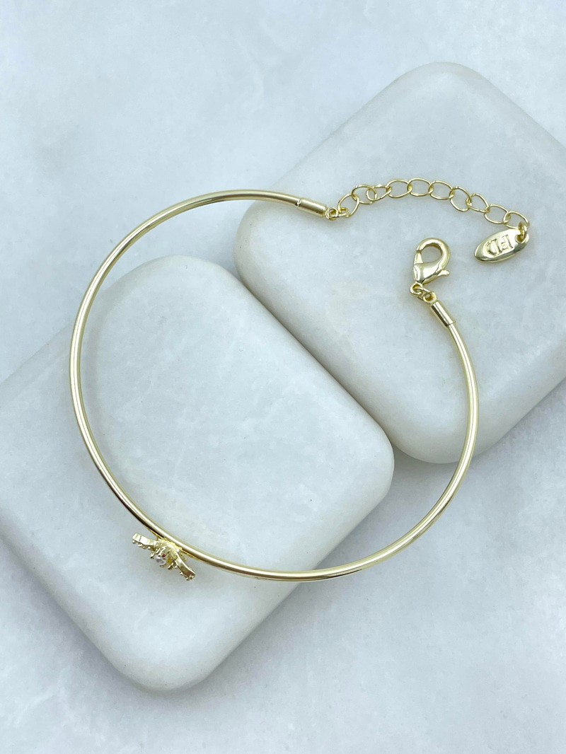 Altın Kaplama Minimal Arı Kelepçe Bileklik Gold