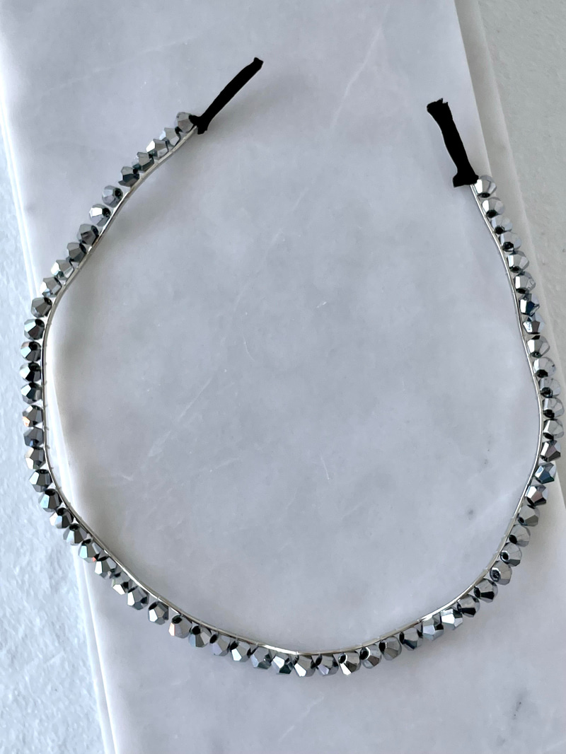 Taşlı Zikzak Model Taç Gri
