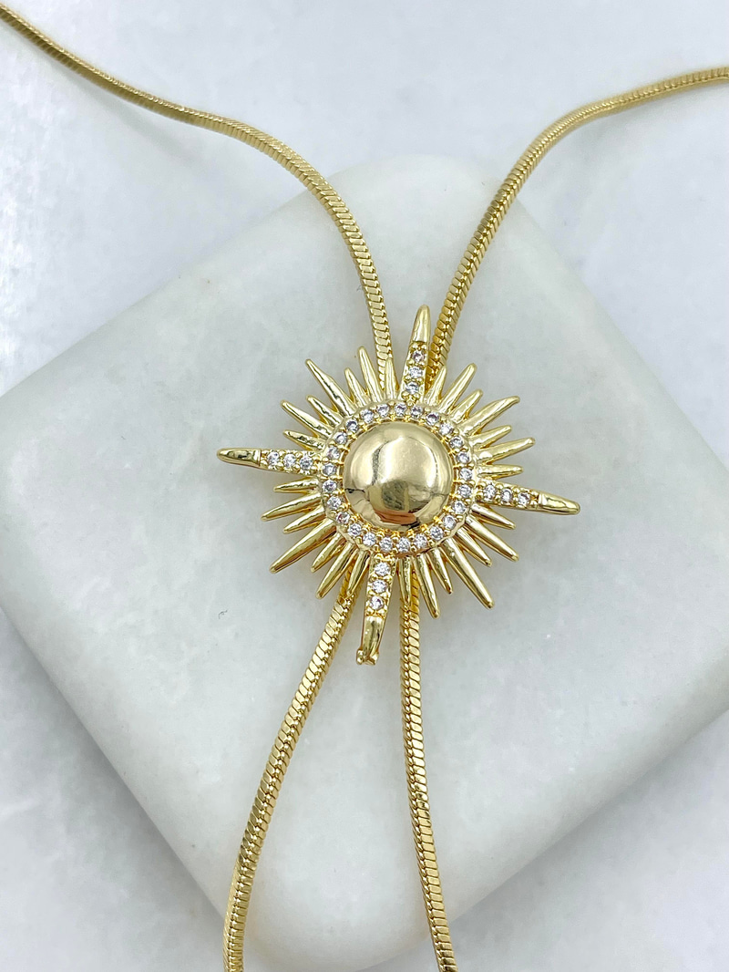 Altın Kaplama Asansörlü Güneş Kolye Gold