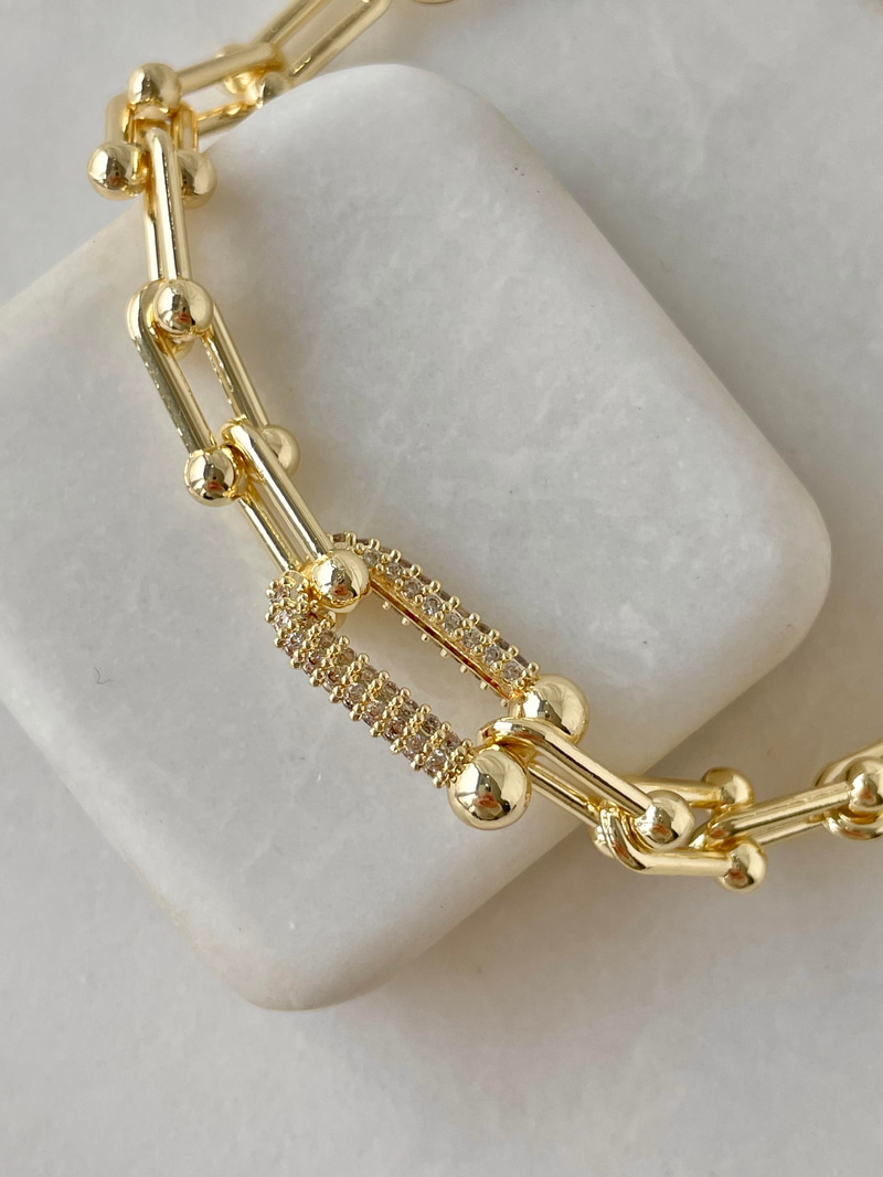 Zirkon Taşlı Marka Model Bileklilk Gold