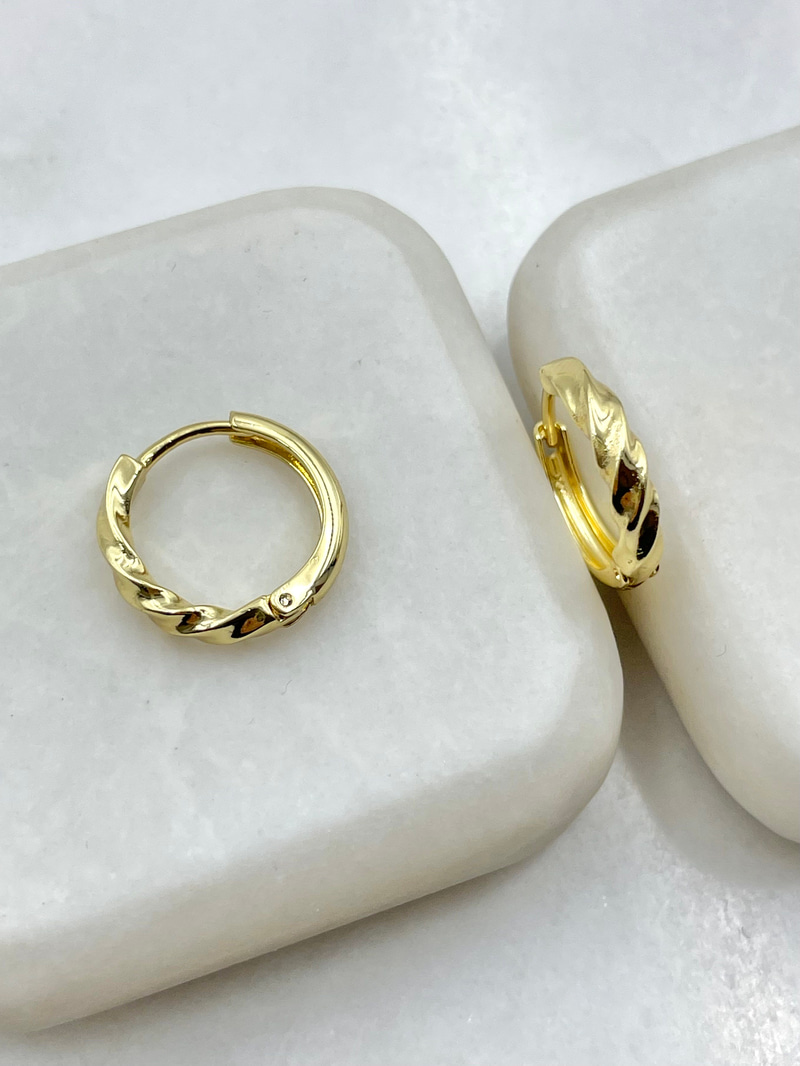 Özel Seri Burgu Halka Küpe 1.5 cm Gold