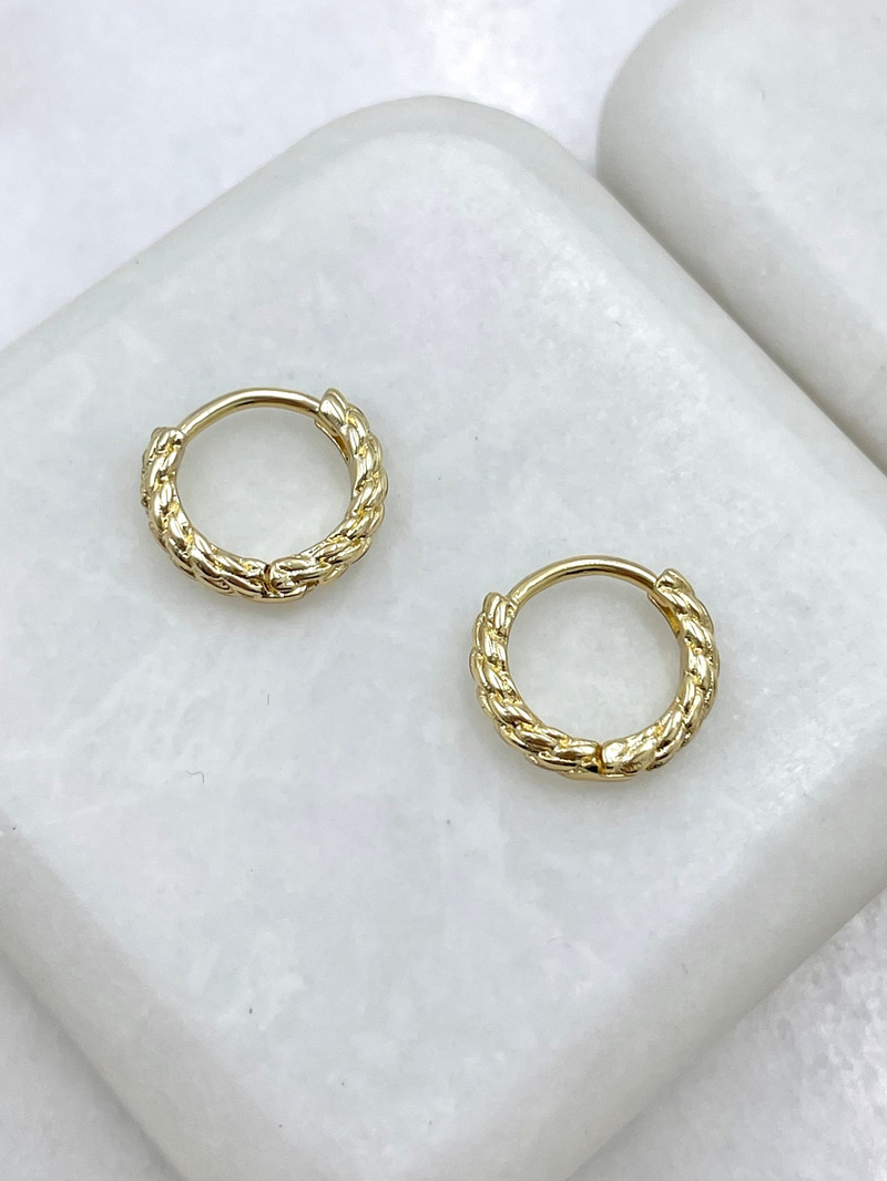 Özel Seri Desenli Burgu Küpe 1.1 cm Gold