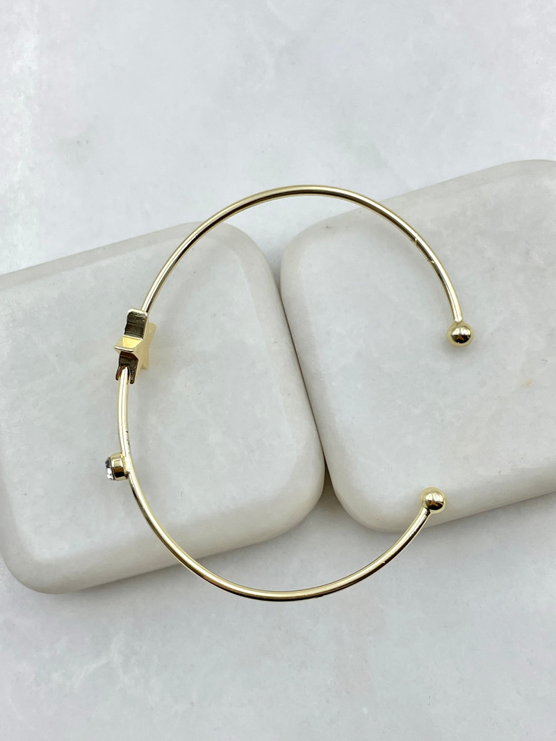 Lazer Kesim Kuzey Yıldızı Minimal Bileklik Gold
