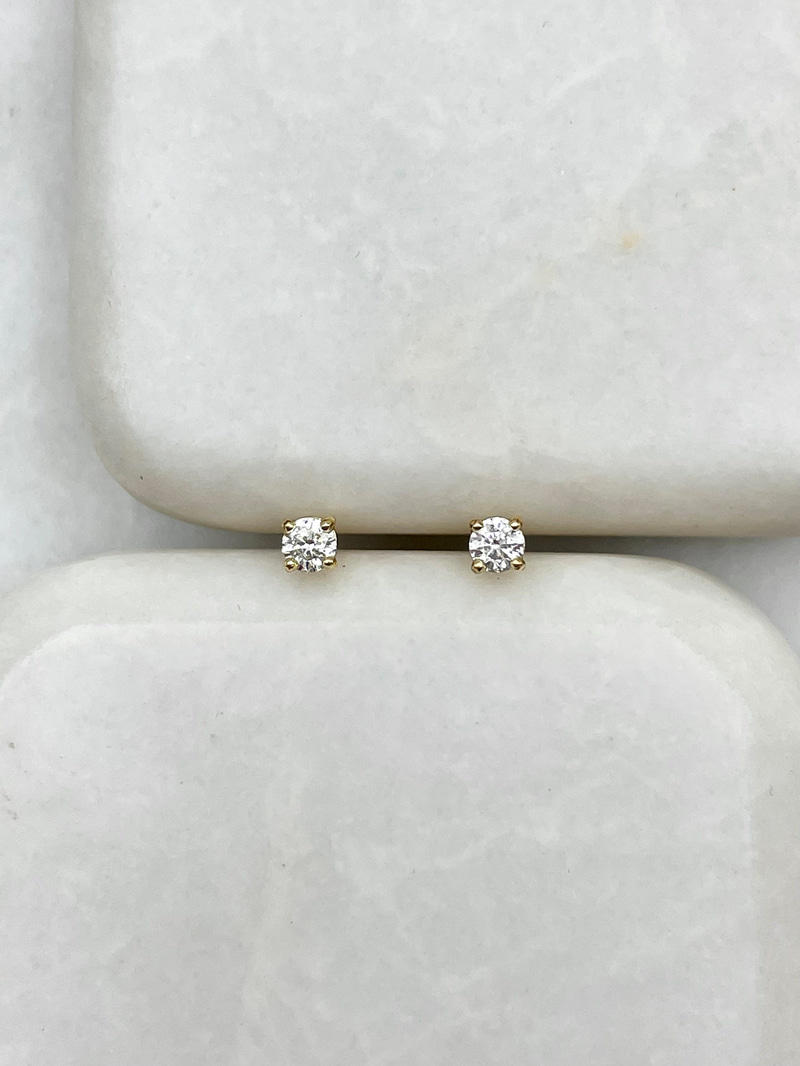 Özel Seri Minik Kristal Taş Küpe 0.3 mm Gold
