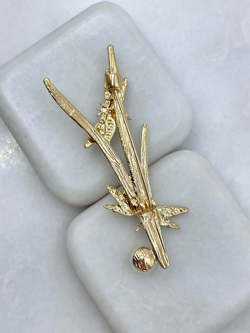 İncili Yusufçuk Broş Renkli