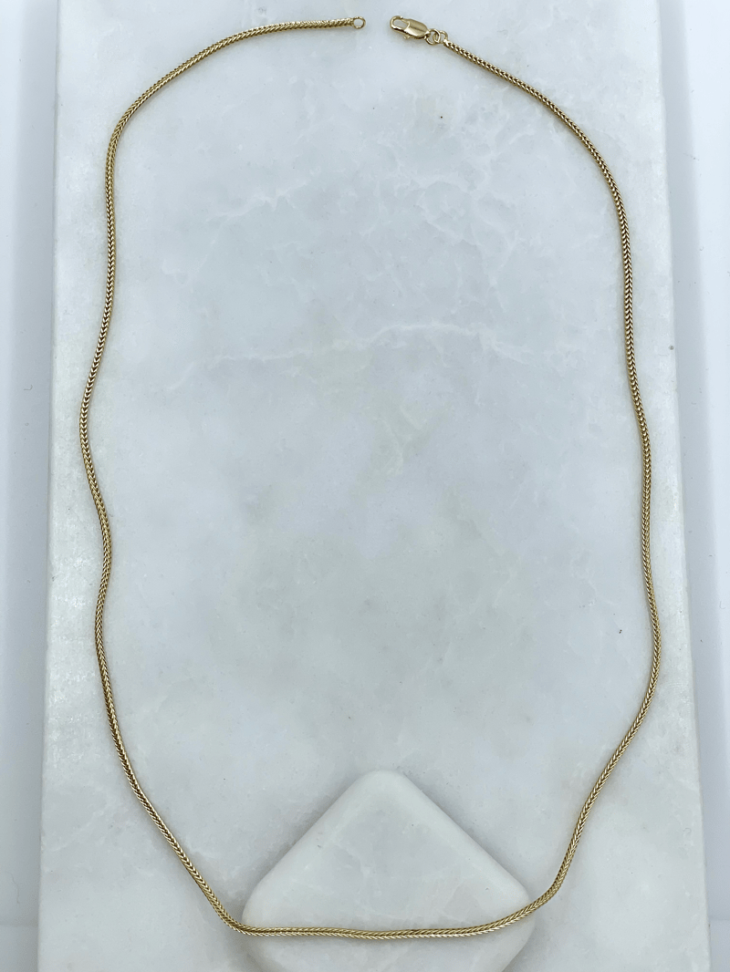 Altın Kaplama Küp Zincir Kolye 60 cm Gold