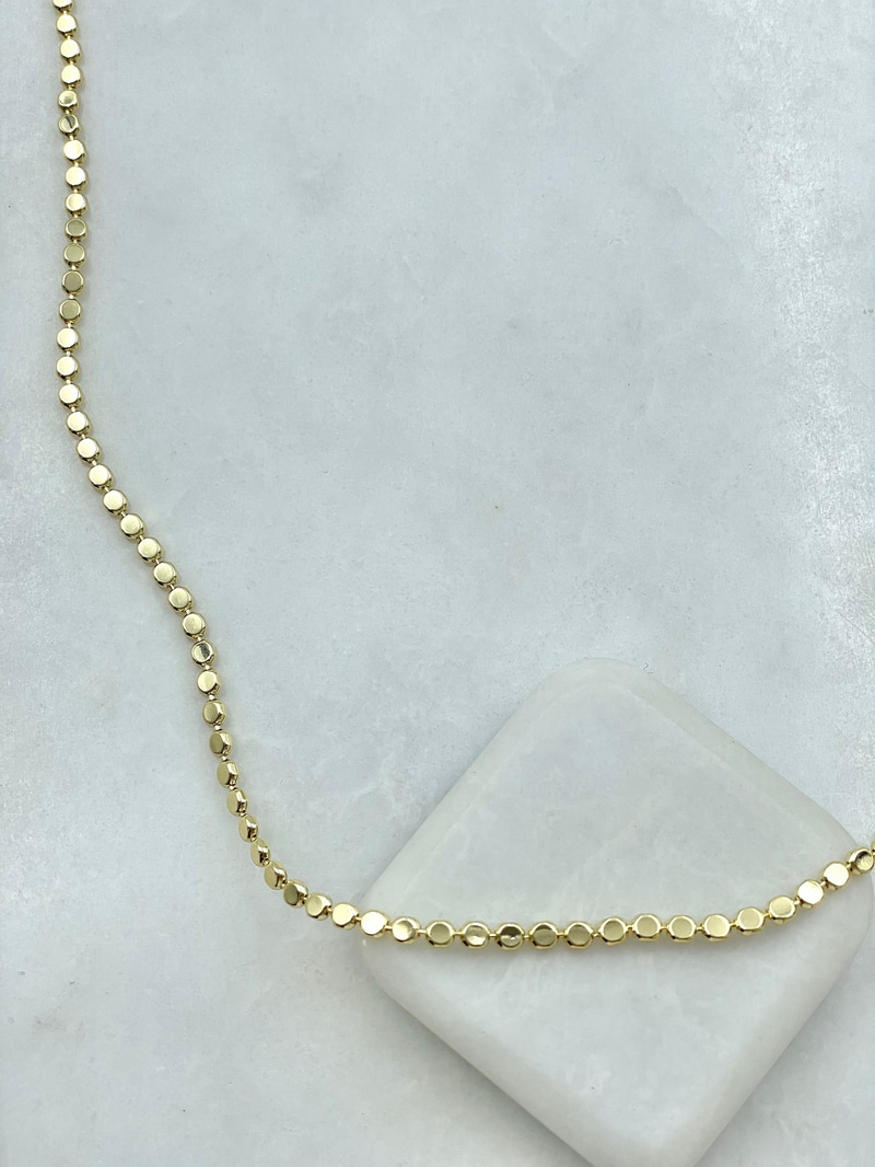 Çelik Arpa Zincir Kolye 60 cm Gold