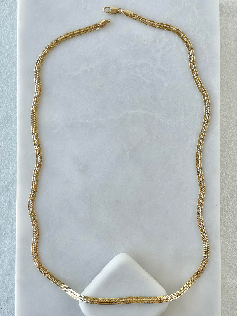 Özel Seri Yassı İtalyan Zincir Kolye 60 cm