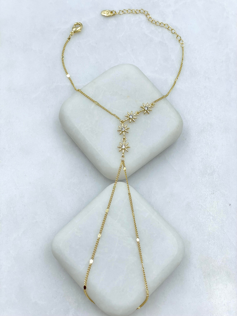 Altın Kaplama Kristal Taşlı Çiçek Model Şahmeran Gold