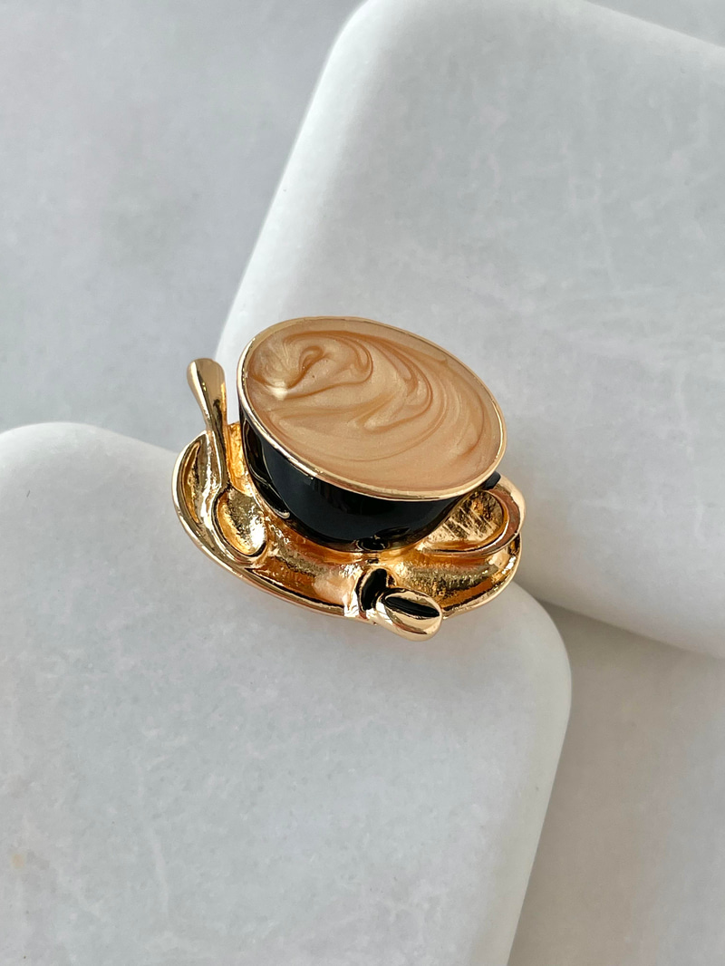 Siyah Fincanlı Latte Broş