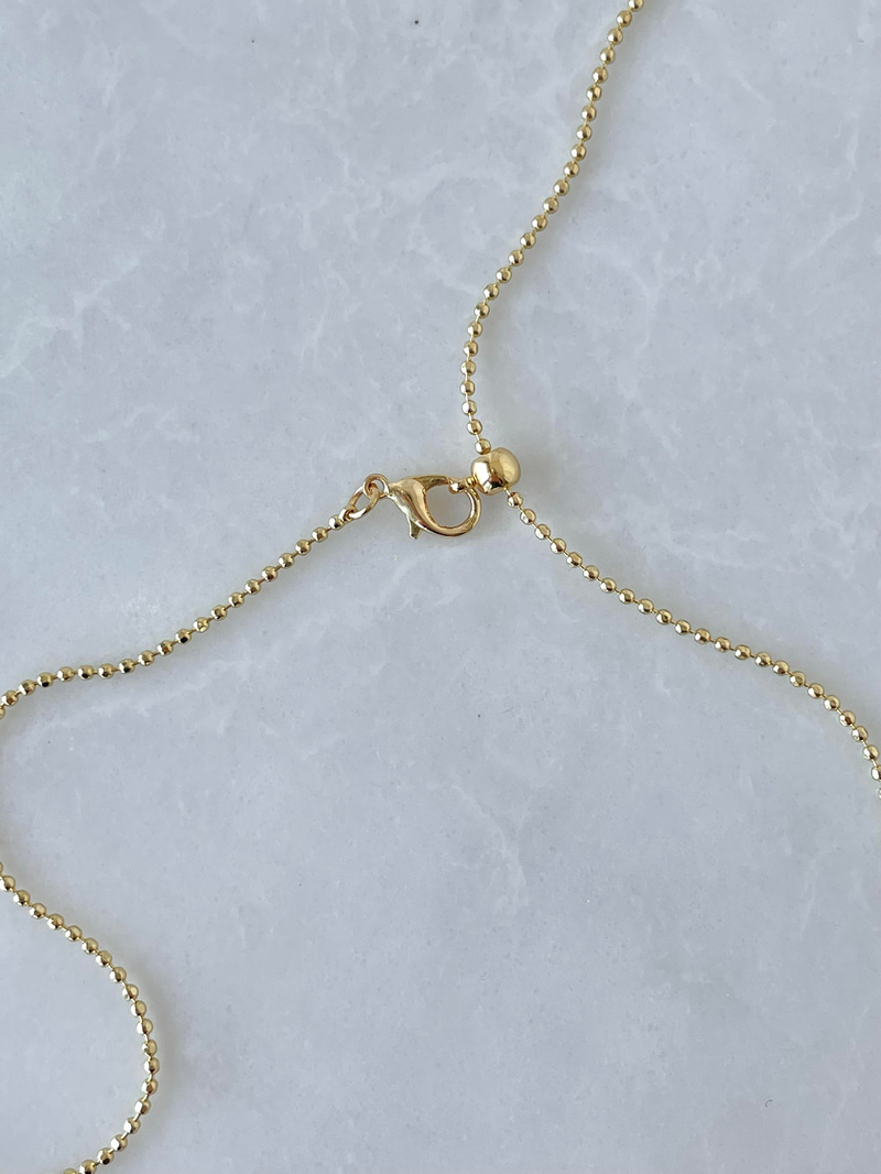 Altın Kaplama İnci ve Topçuk Sallantılı Ayarlanabilir Kolye Gold