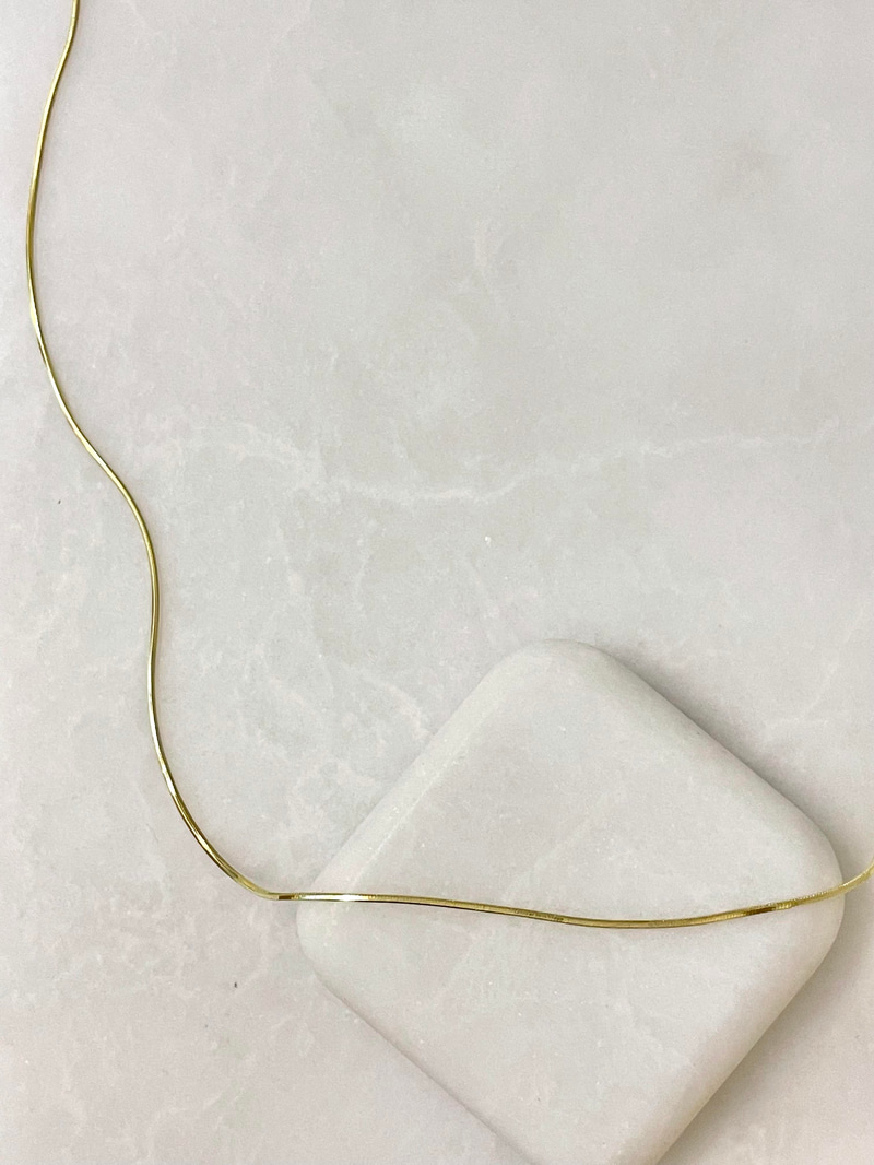 Özel Seri Minimal Yılan Zincir Kolye 45 cm Gold