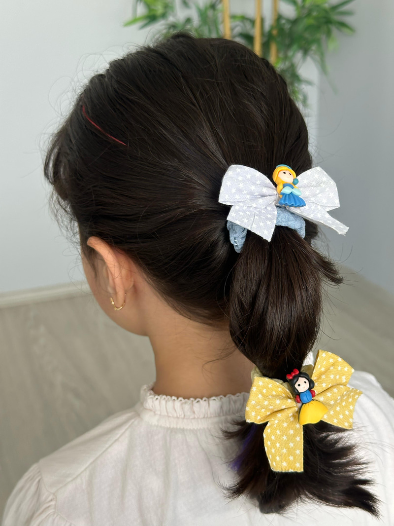 Prenses Fiyonk Scrunchie Toka Sarı