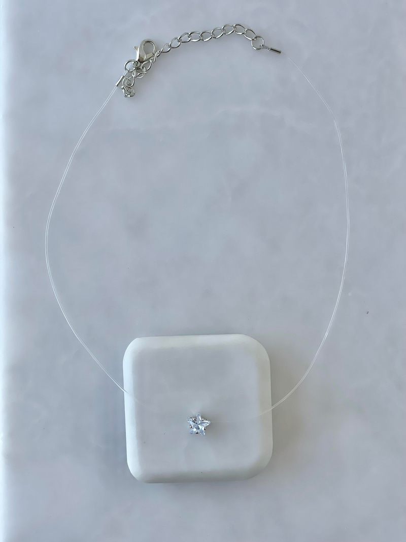Hayalet İp Kristal Yıldız Minimal Kolye