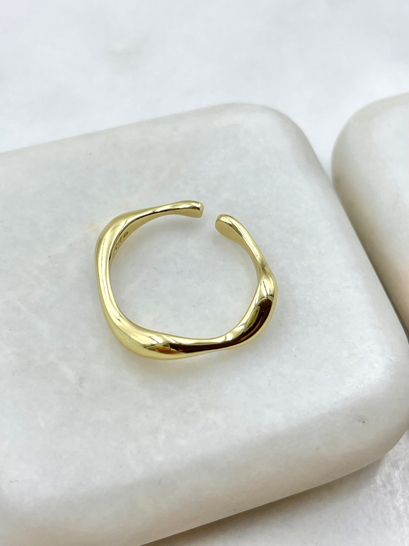 Minimal Bombe Dalga Yüzük Gold