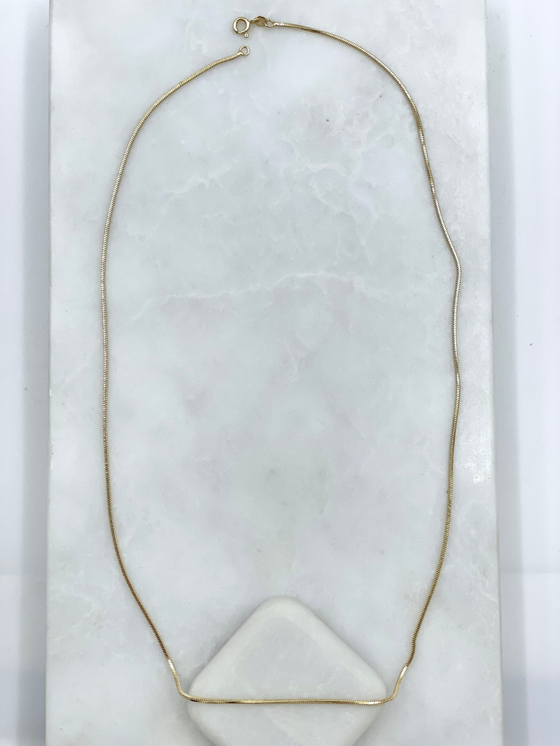 Özel Seri Minimal Küp Yılan Zincir Kolye 60 cm Gold