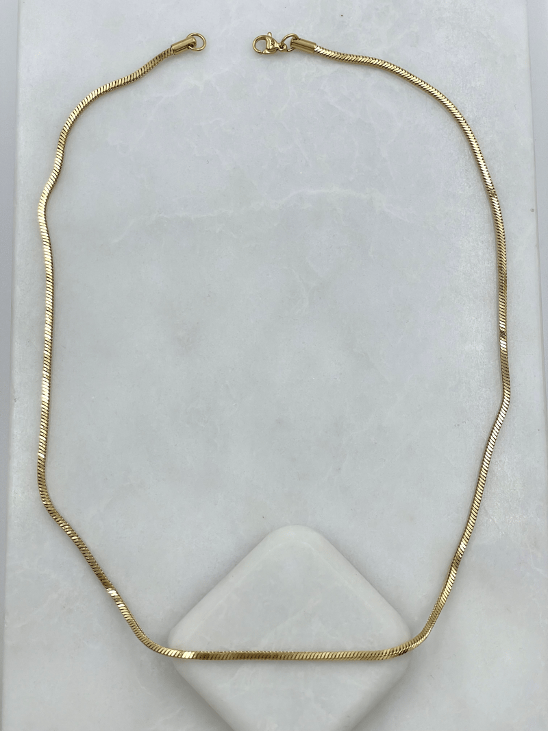 Özel Seri Küp Zincir Kolye 50 cm Gold