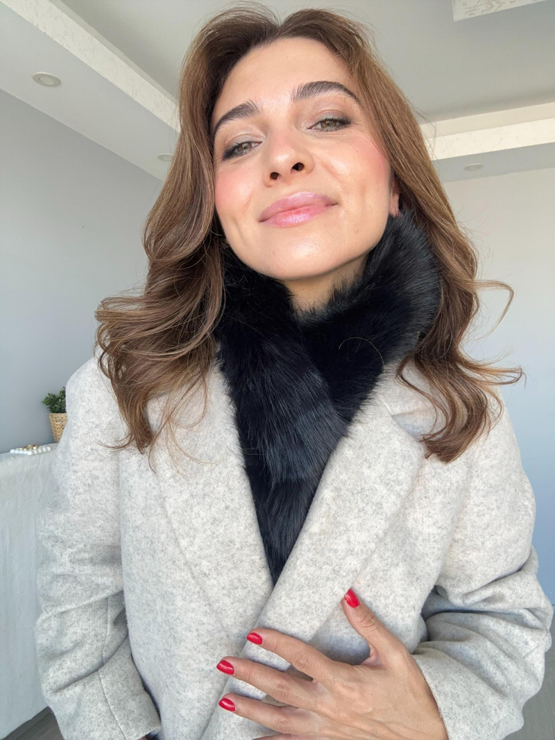 Peluş İçten Geçmeli Atkı Siyah