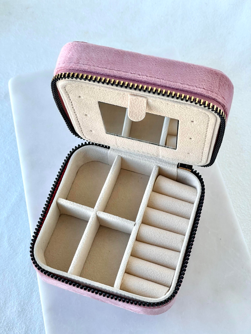 Kadife Takı Kutusu Pembe