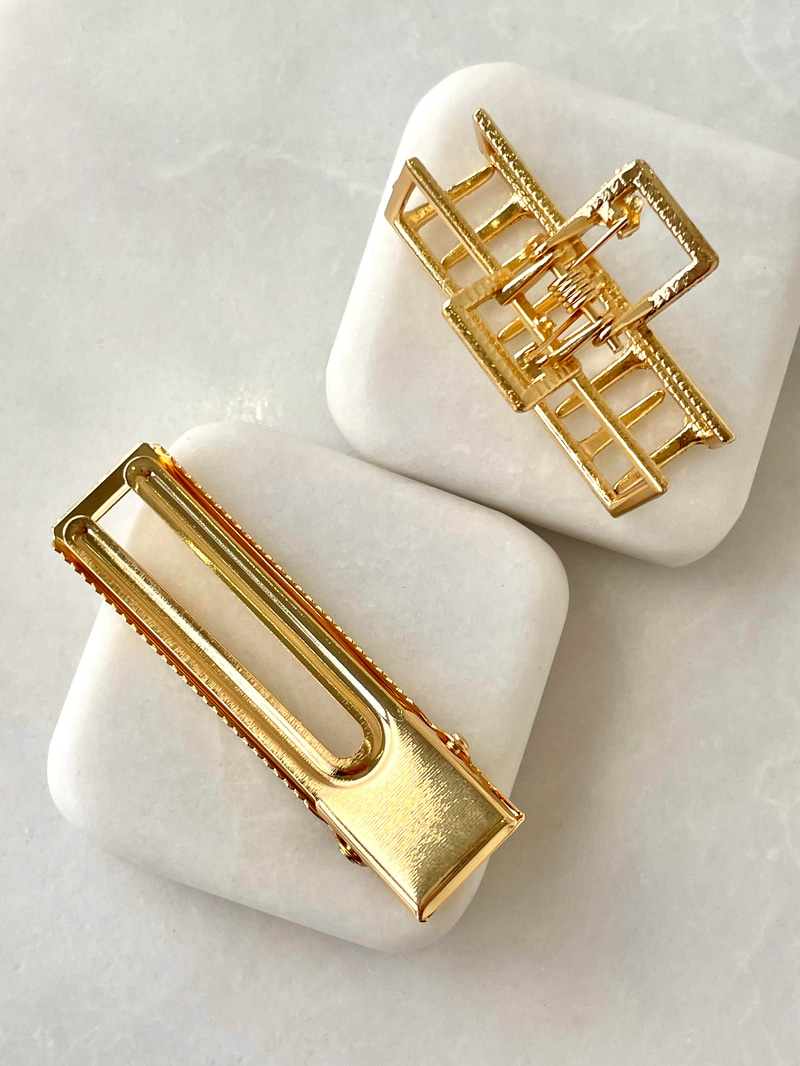 İkili Pens ve Mandal Toka Gold