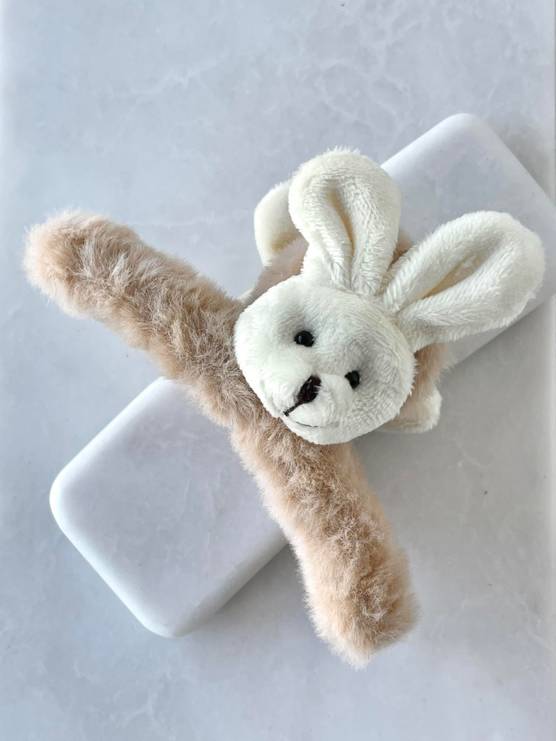 Peluş Tavşan Mandal Toka Ekru