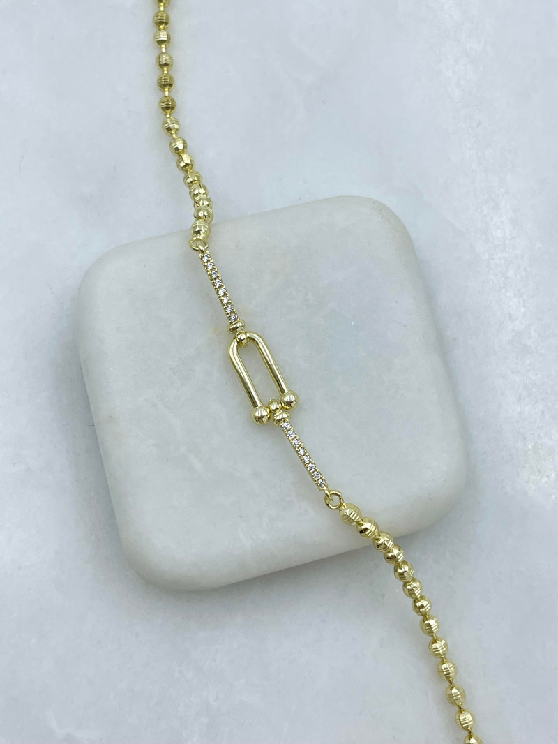 Altın Kaplama Dorikalı Minimal Tasarım Bileklik Gold