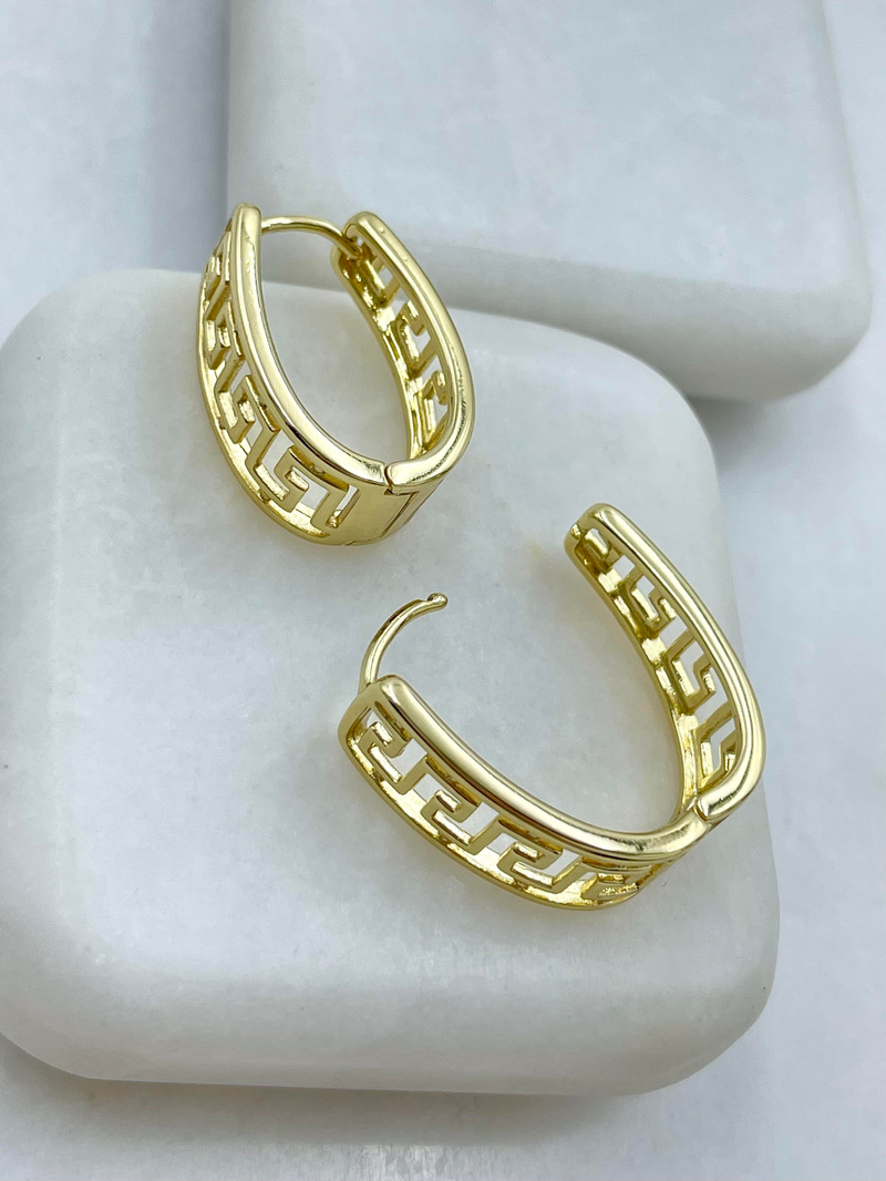 Özel Seri Etnik Desen U Küpe Gold