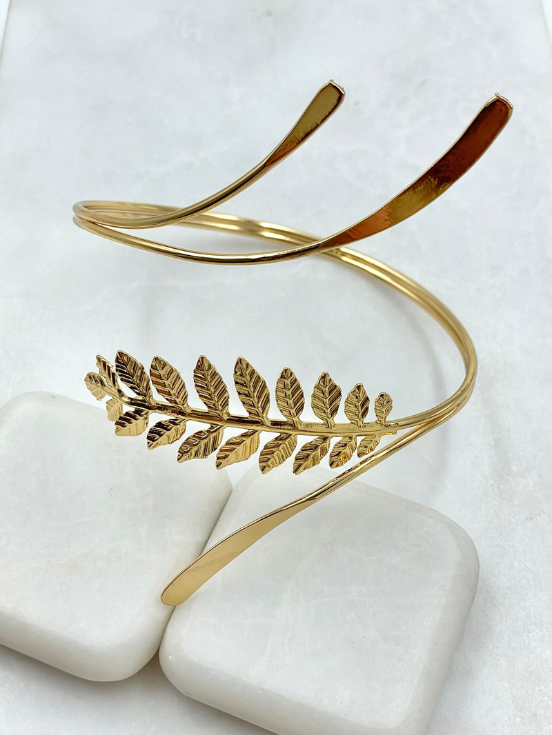 Yaprak ve Birleşim Model Pazu Bileklik Gold