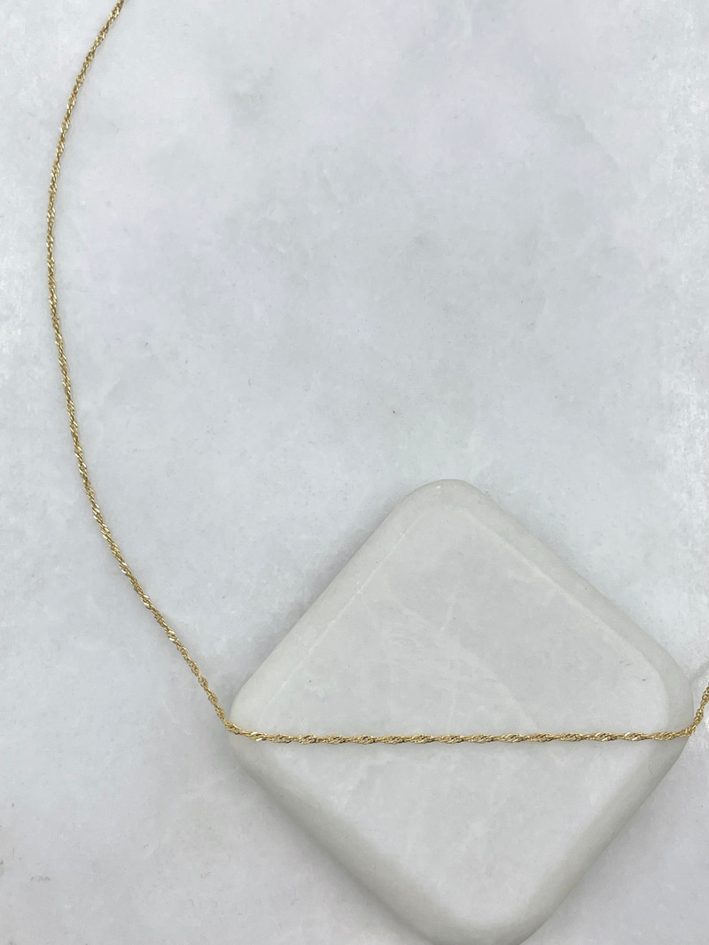 Özel Seri Minimal İnci Zincir Kolye 45 cm Gold