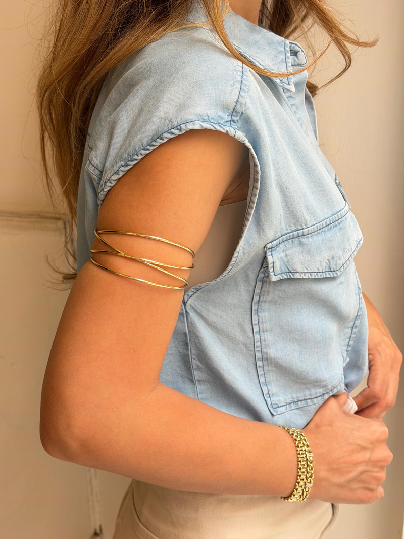 Çapraz Model Pazu Bileklik Gold