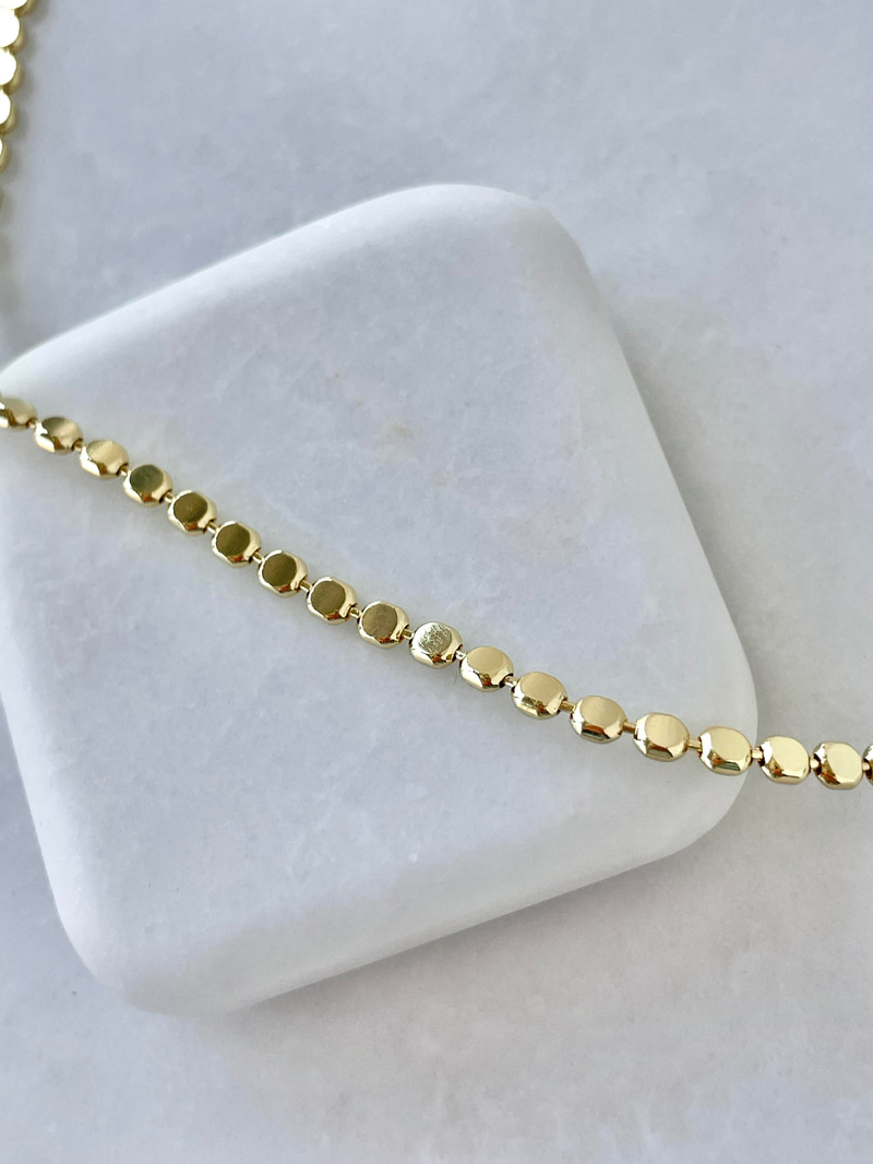 Altın Kaplama Arpa Zincir Kolye 80 cm Gold