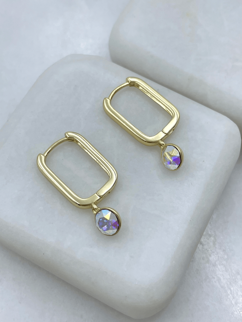 Özel Seri Swarovski Taş Sallantılı Küpe Gold