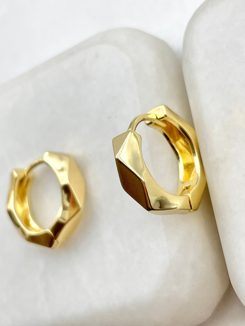 Yansımalı Halka Küpe Gold