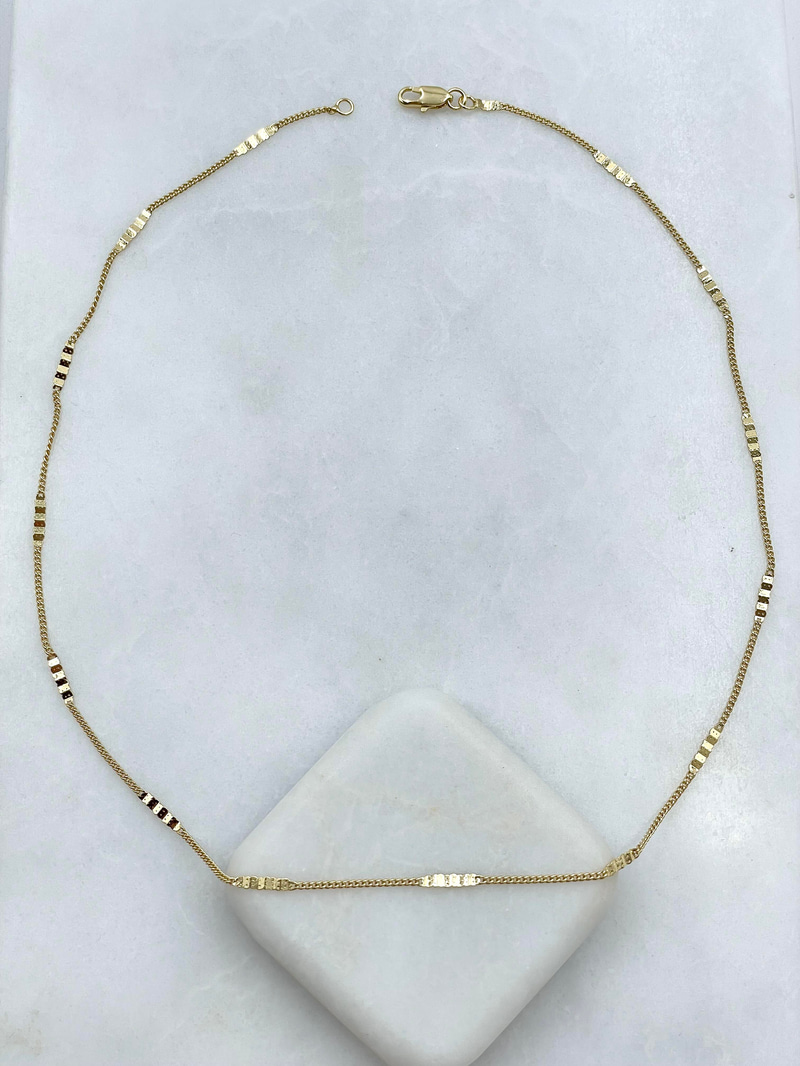 Altın Kaplama Merdiven Zincir Kolye 45 cm Gold