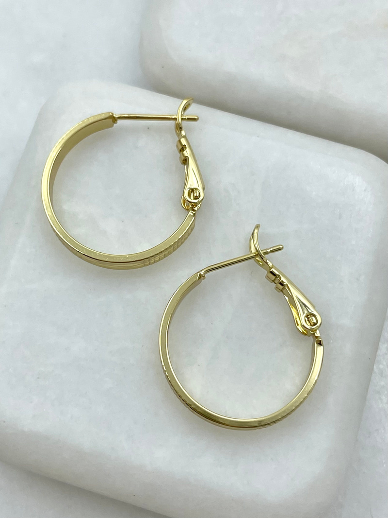 Özel Seri Lazer Kesim Halka Küpe 2 cm Gold