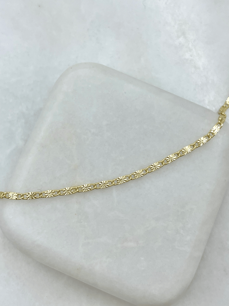 Özel Seri Minimal Lazer Kesim Zincir Kolye 55 cm Gold