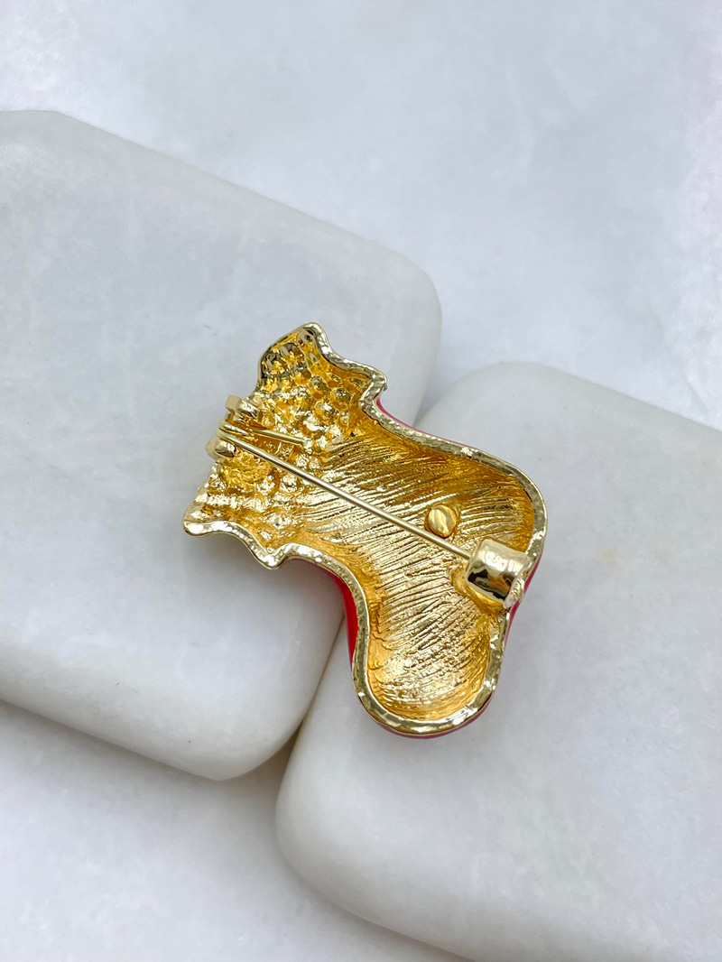 Kar Taneli Yılbaşı Çorabı Broş Gold