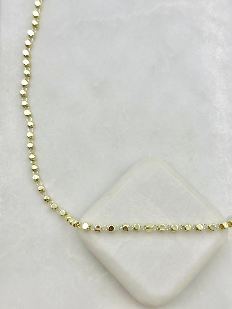Kare Küp Zincir Kolye Gold