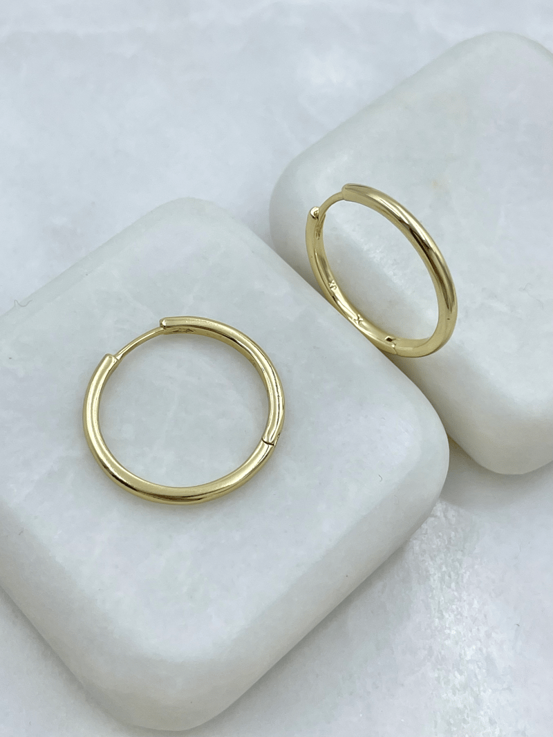Özel Seri İnce Basic Halka Küpe Gold