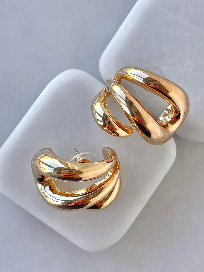 Altın Kaplama Gold Tasarım Küpe