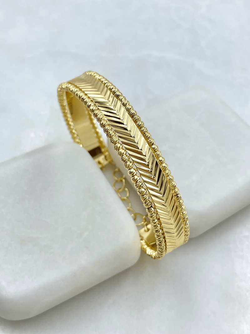 Altın Kaplama Lazer Kesim Dorikalı Bileklik Gold