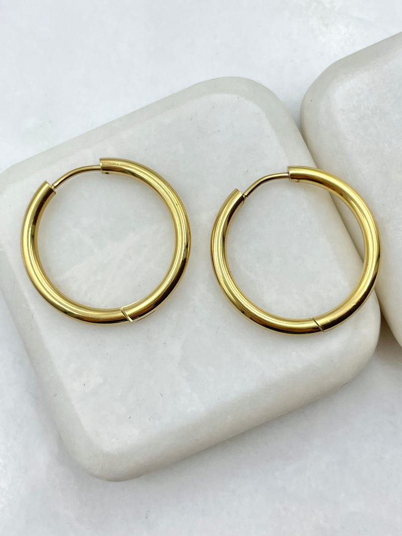 Basic Bombe Halka Küpe 2.5 cm Gold