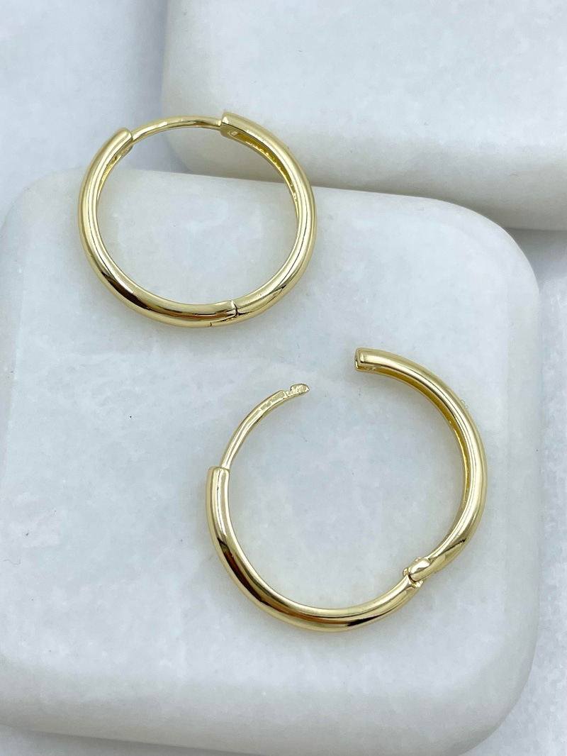 Altın Kaplama İnce Halka Basic Küpe 2.1 cm Gold