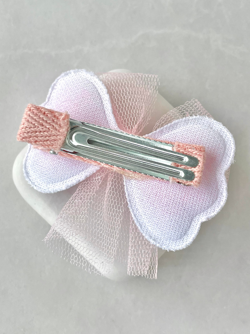 Pul Dolgulu İnci Fiyonk Pens Toka Pembe
